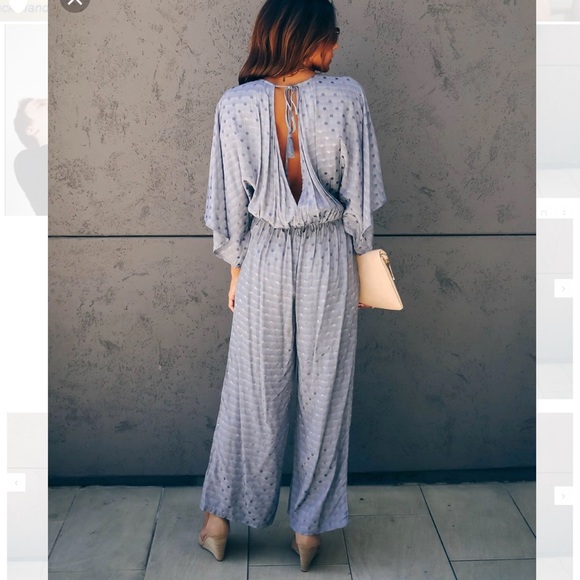 VICI COLLECTION - Cosmos Polka Dot Twist Jumpsuit - Picture 8 of 13